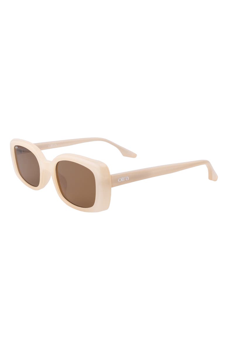 OTRA EYEWEAR Daisy Oval Sunglasses, Alternate, color, Frosted Ivory/ Brown