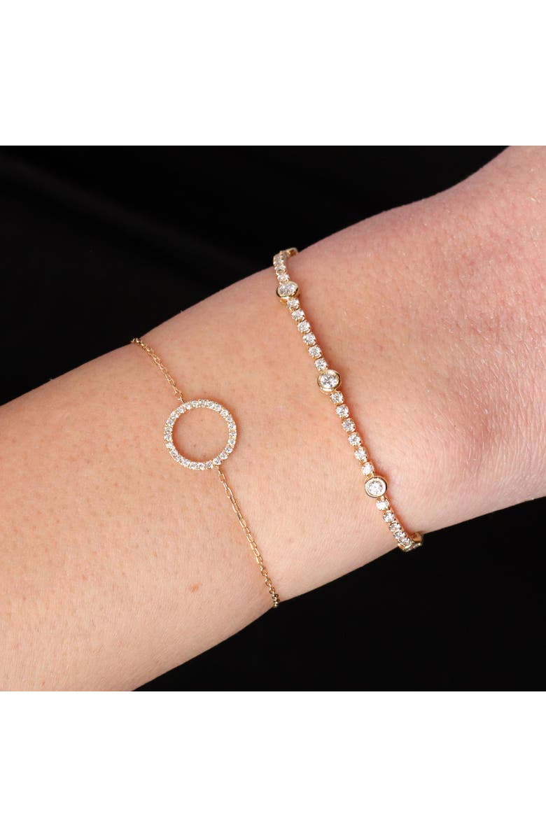 The Lovery Fine Jewelry Lab Grown Diamond Bezel Station Tennis Bracelet, Alternate, color, 14K Yellow Gold