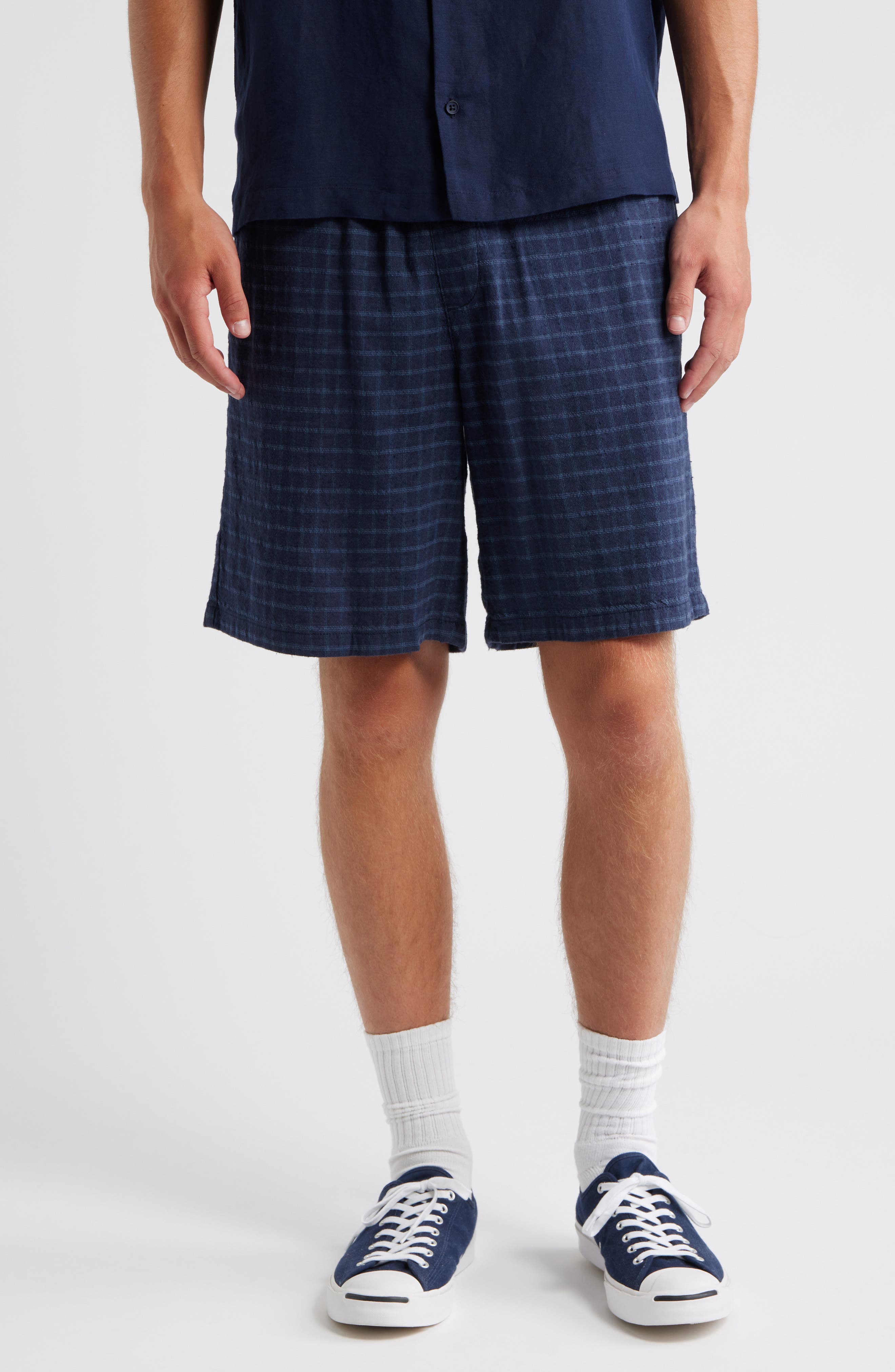 Topman Blue Check Flannel Shorts