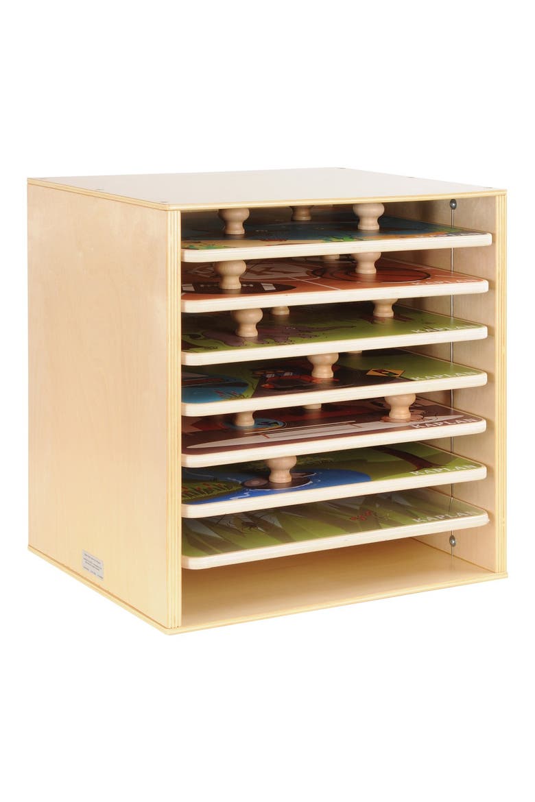 Wood Knob Puzzle Case, Alternate, color, Beige