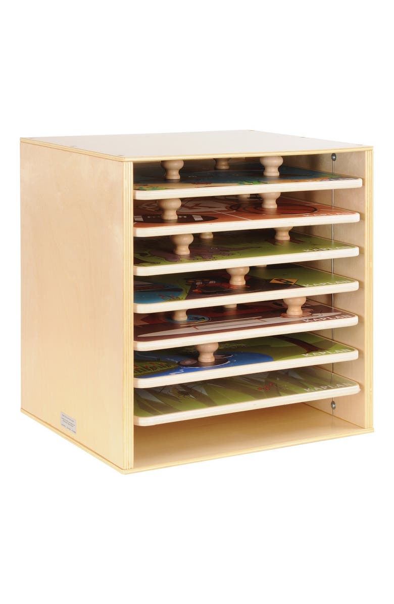 Kaplan Early Learning Company Wood Knob Puzzle Case, Alternate, color, Beige