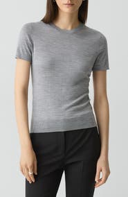 Theory Regal Short Sleeve Wool Sweater
