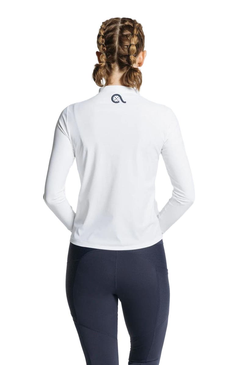 AVI Pickleball Volley Zip Long Sleeve, Alternate, color, White Lotus