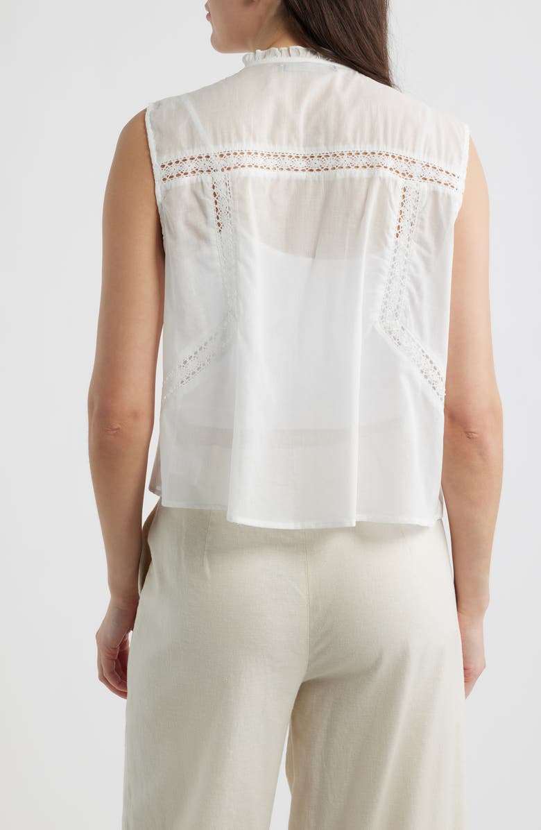 DELUC Rodas Lace Sleeveless Top, Alternate, color, Ecru