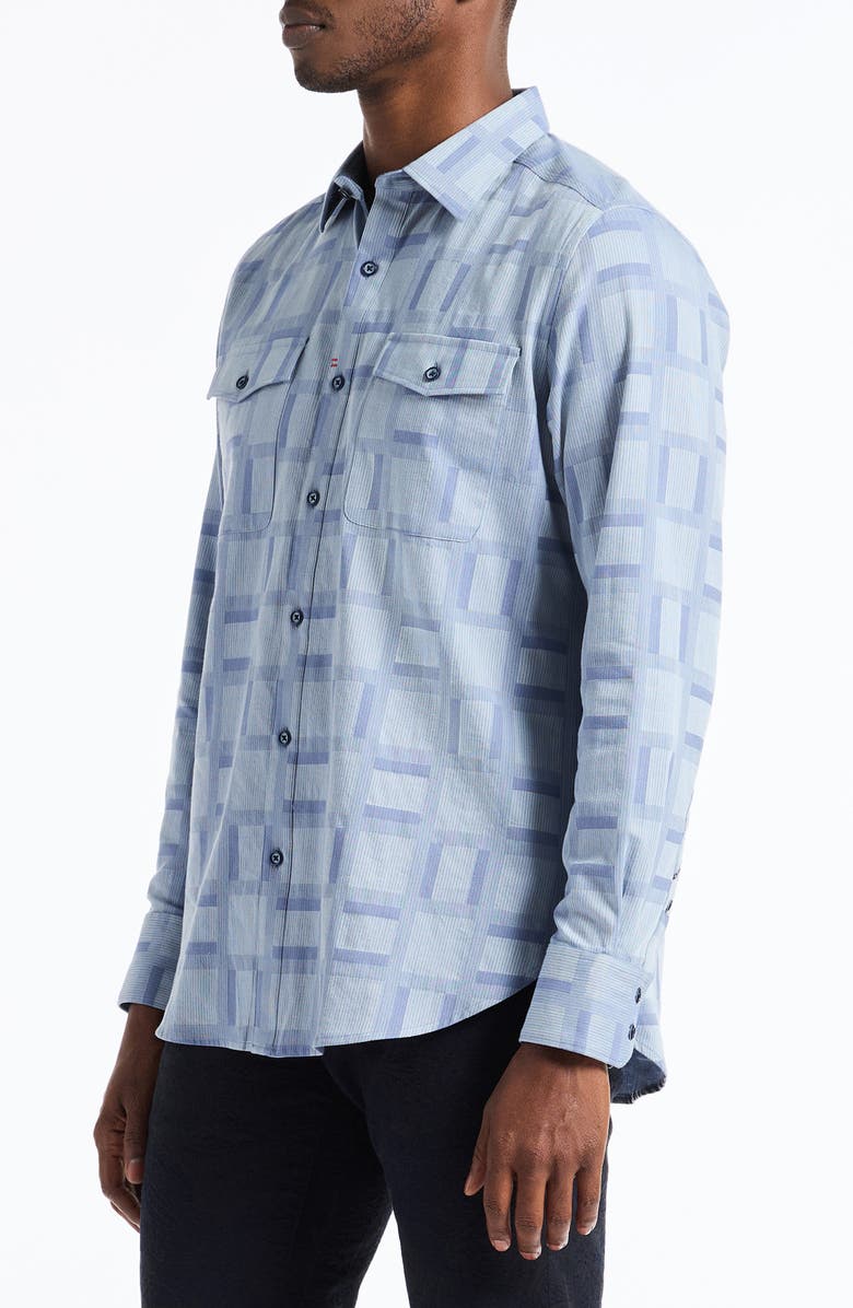 Robert Graham Eaton Long Sleeve Button-Up Shirt, Alternate, color, Grey