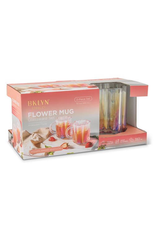 CORE HOME CORE HOME SET OF 2 FLOWER MUGS 