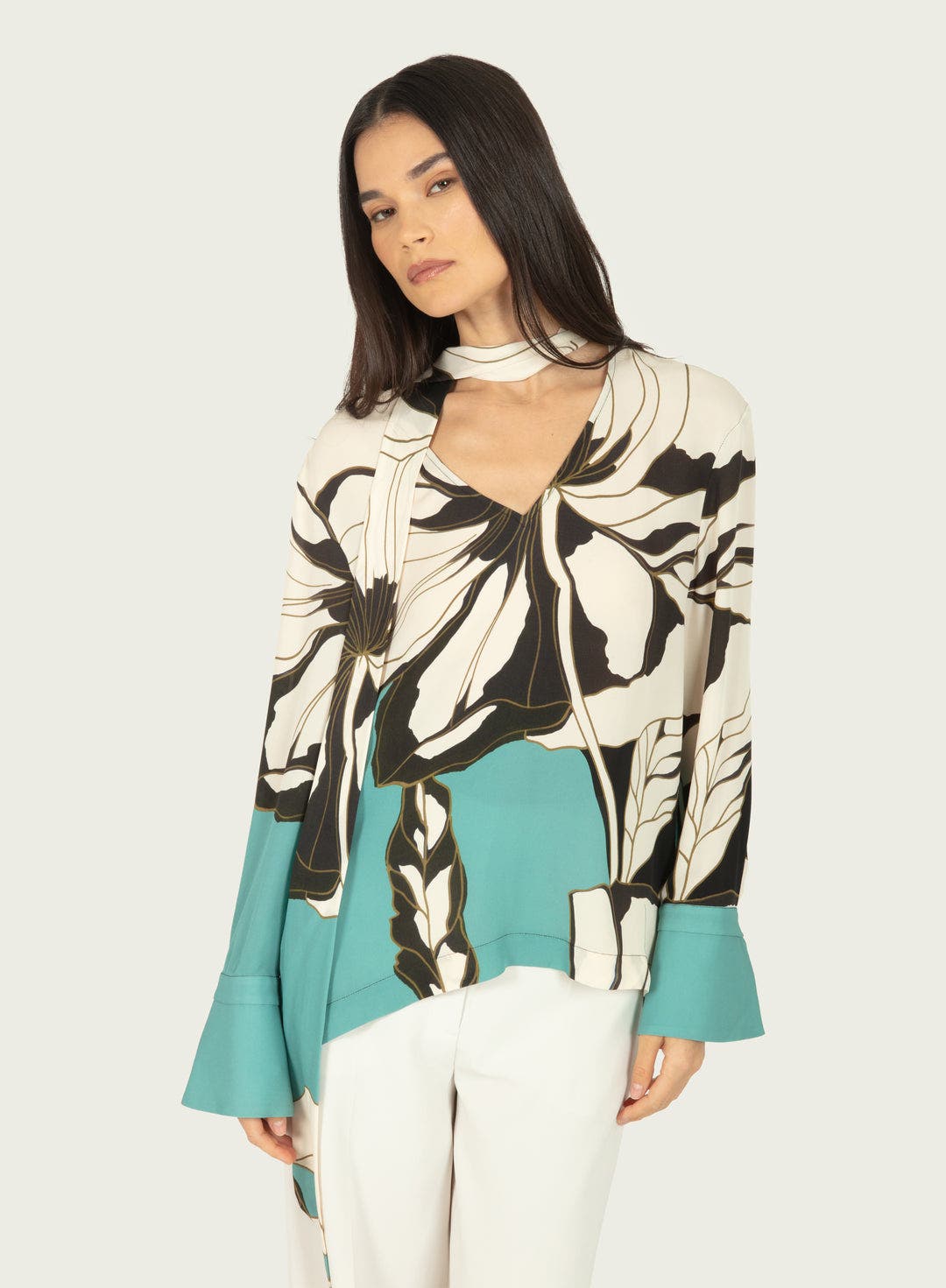 selected CYAN GREEN ABSTRACT FLORAL