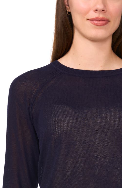 Halogenr Halogen(r) Crewneck Raglan Sleeve Sweater In Classic Navy