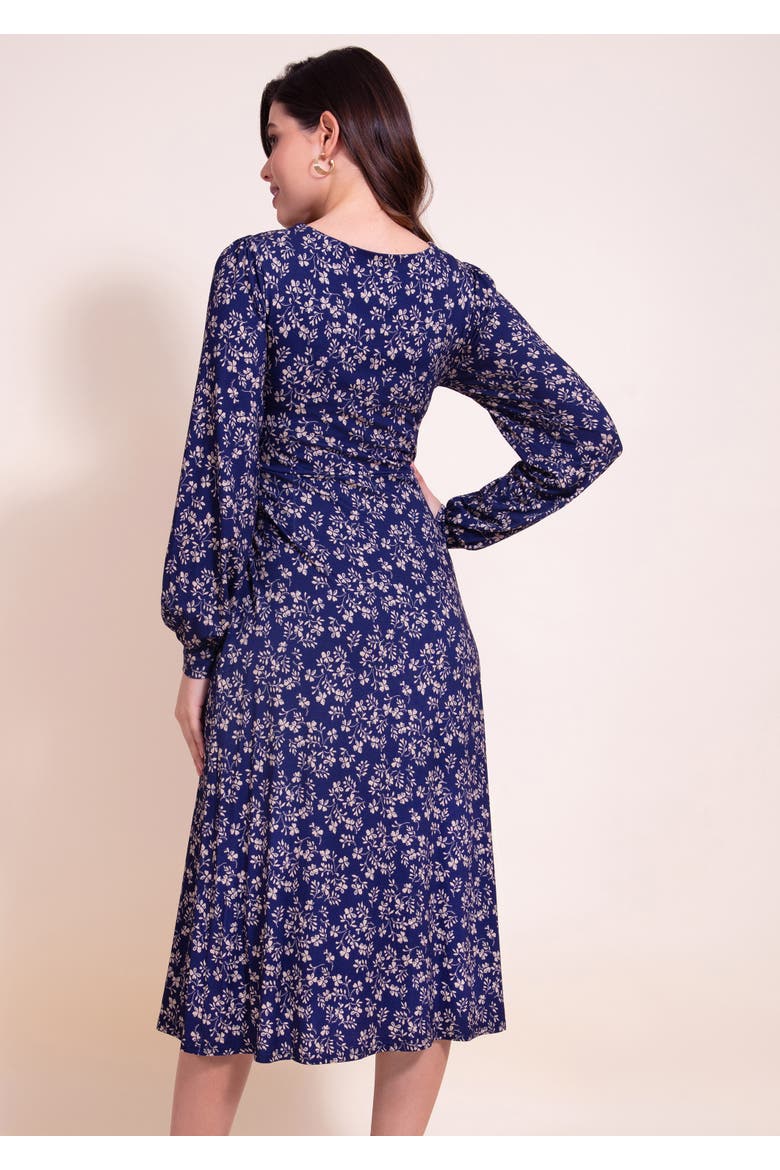 Mollie Knot Midi Dress, Alternate, color, Midnight Bloom