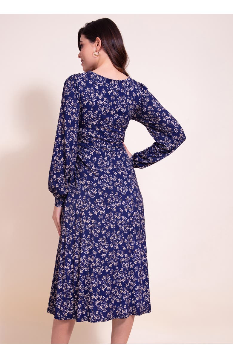 Alie Street London Mollie Knot Midi Dress, Alternate, color, Midnight Bloom