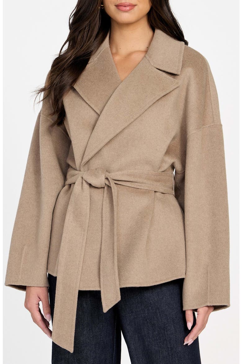 Ellla Wool Blend Wrap Coat, Main, color, BEIGE