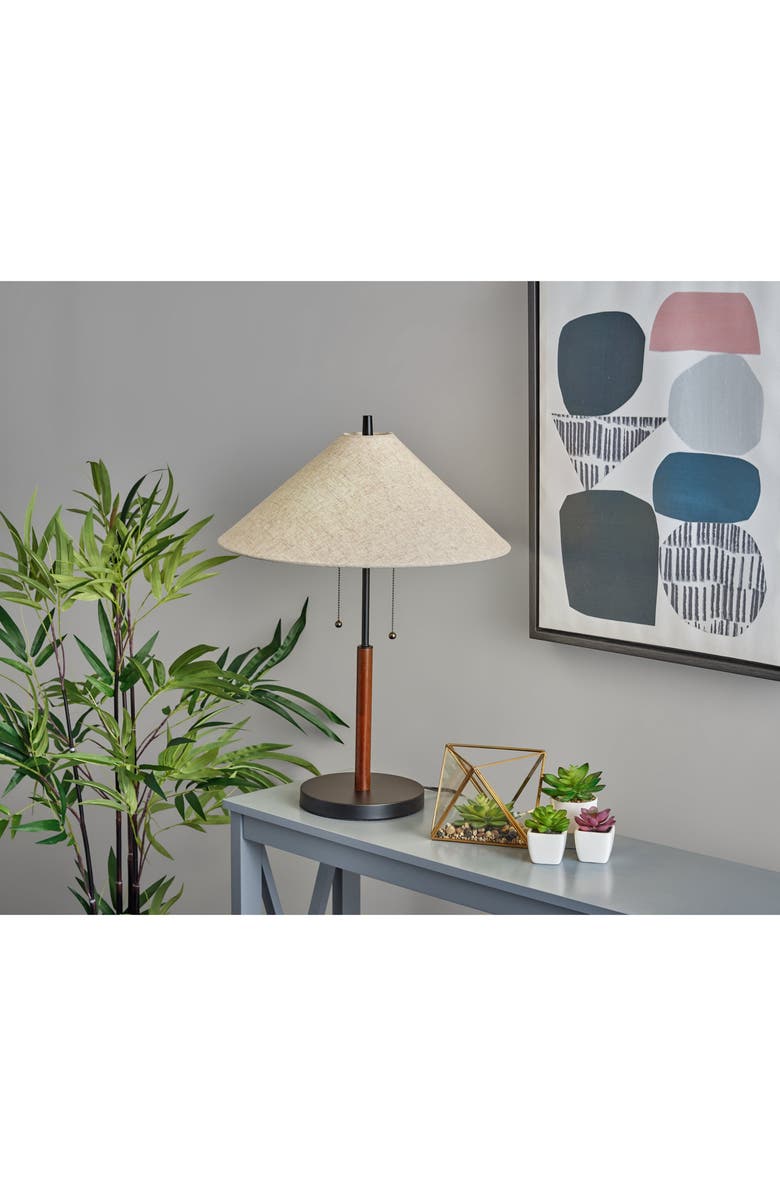ADESSO LIGHTING Palmer Table Lamp, Alternate, color, Black / Walnut Wood