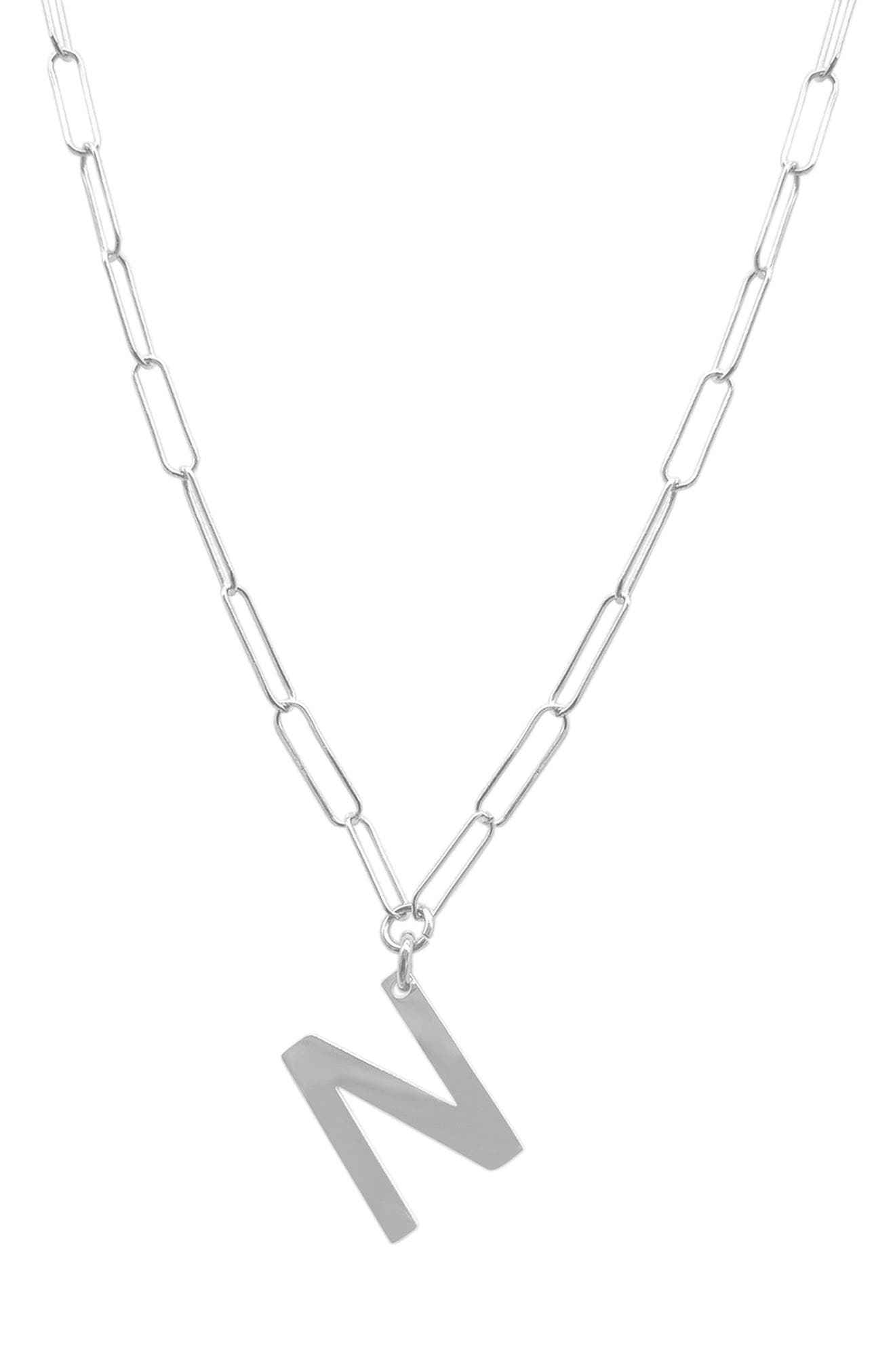 Initial Pendant Paperclip Necklace