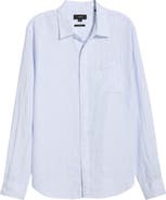 Vince Tate Stripe Linen Button-Up Shirt