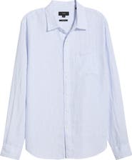 Vince Tate Stripe Linen Button-Up Shirt