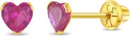 In Season Jewelry 14k Birthstone Cubic Zirconia Heart Earrings