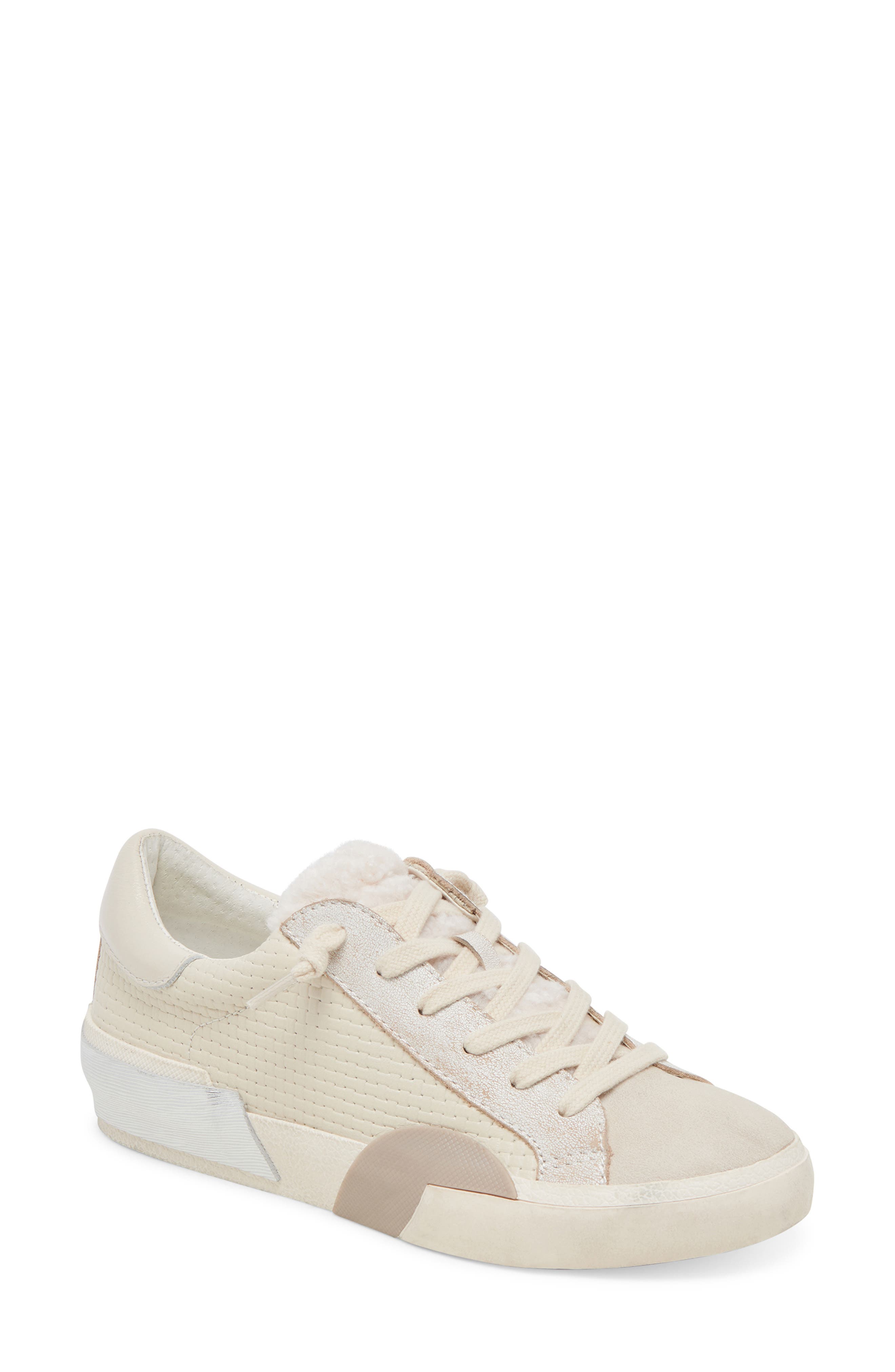 Zina Plush Sneaker, Main, color, OFF WHITE WOVEN