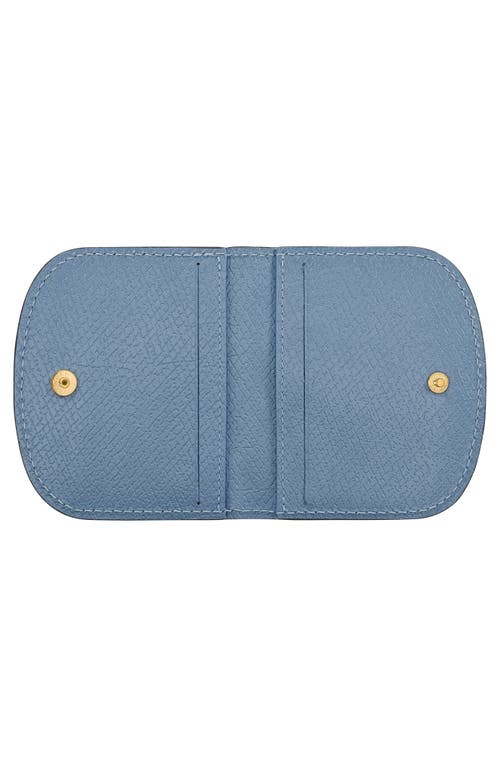 Longchamp Epure Leather Card Case In Blue