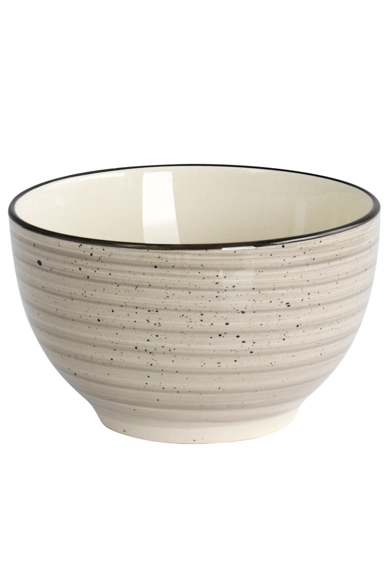 Gia 24 Piece Round Stoneware Dinnerware Set, Alternate, color, White