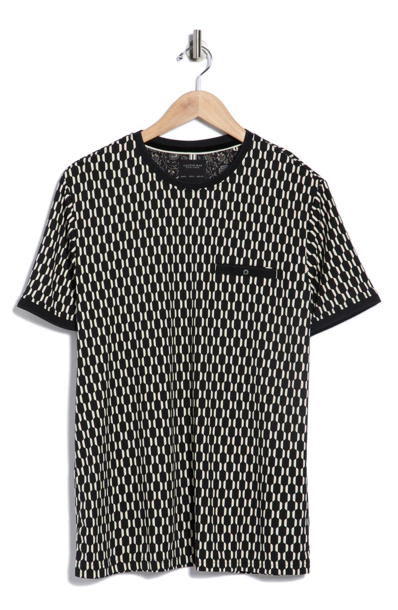 Cactus Man Geometric Crewneck Knit T-Shirt, Alternate, color, Black