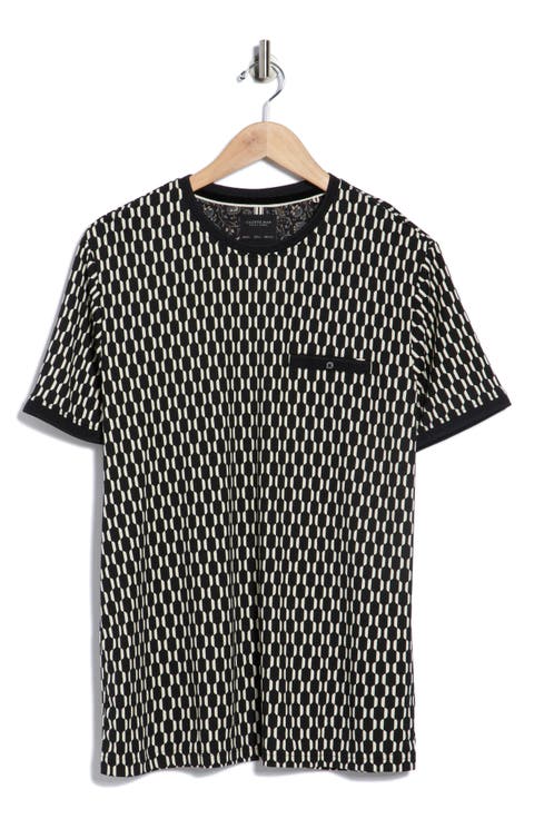 Geometric Crewneck Knit T-Shirt