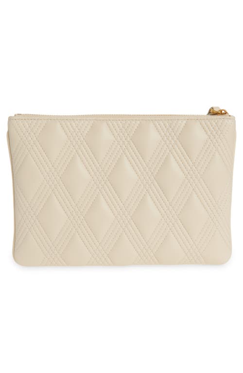 Valentino Garavani Medium Quiltie 67 Quilted Leather Pouch In White