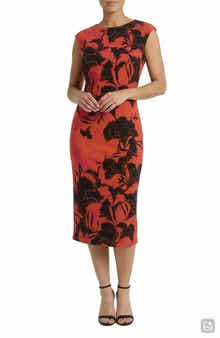Cap Sleeve Midi Sheath Dress