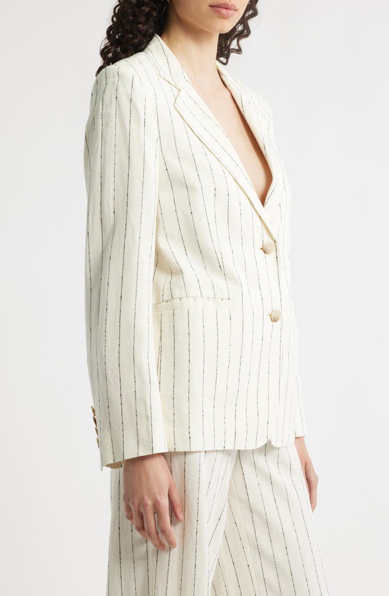 Nordstrom The Liv Boyfriend Pinstripe Blazer, Alternate, color, Ivory- Black Pinstripe