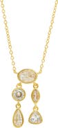 SAVVY CIE JEWELS Bezel Cubic Zirconia Pendant Necklace