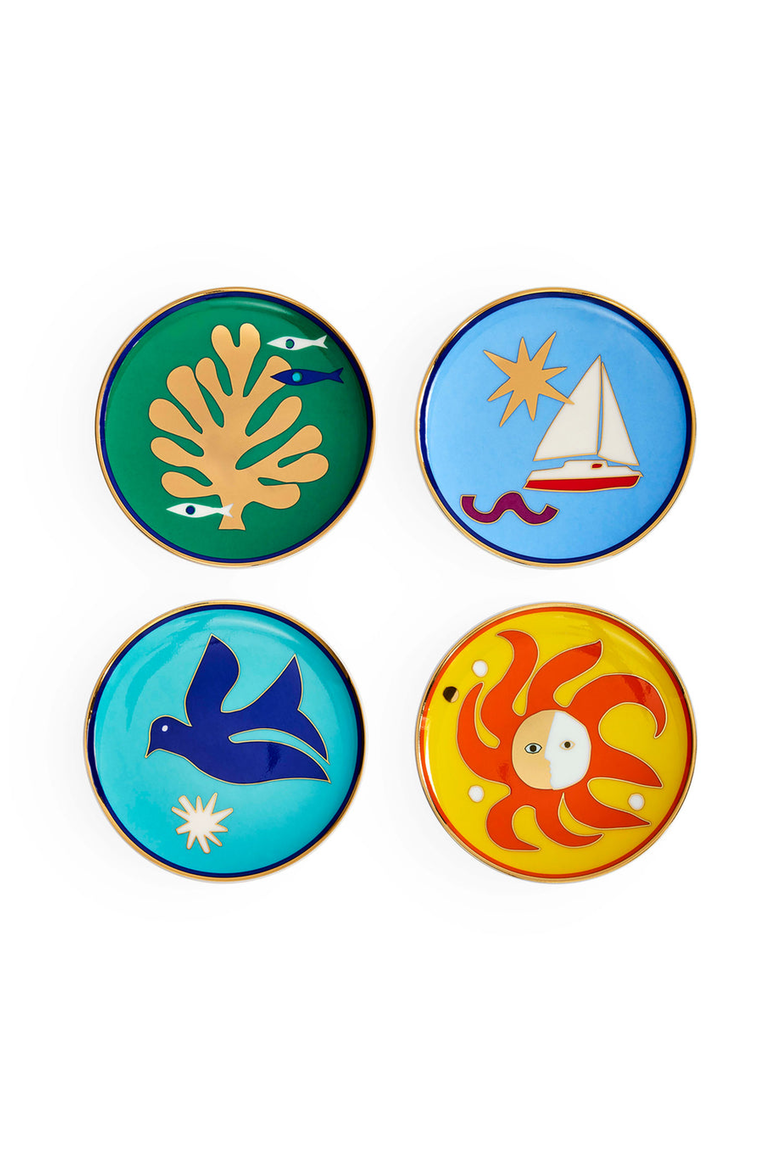 Playa Coaster Set, Main, color, Blue / Yellow / Green / Orange