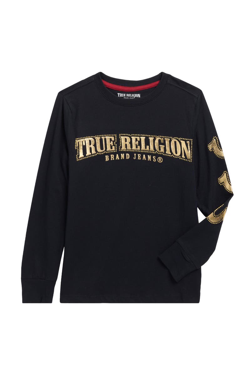 True Religion Kids' Logo Cotton T-Shirt, Main, color, Gold