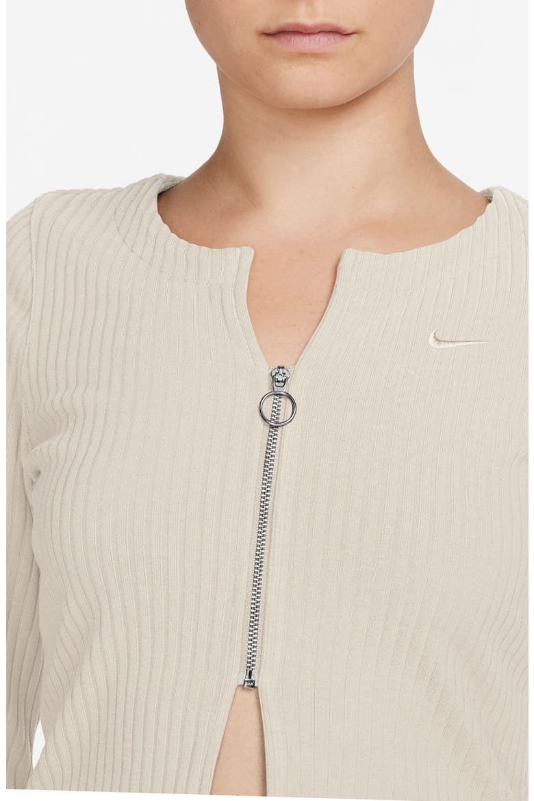 Sportswear Chill Knit Rib Zip Cardigan, Alternate, color, LIGHT OREWOOD/ LIGHT OREWOOD