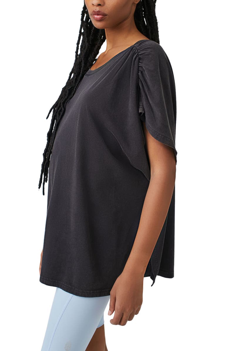 Free People Arabesque Ruched Oversize Cotton T-Shirt, Alternate, color,