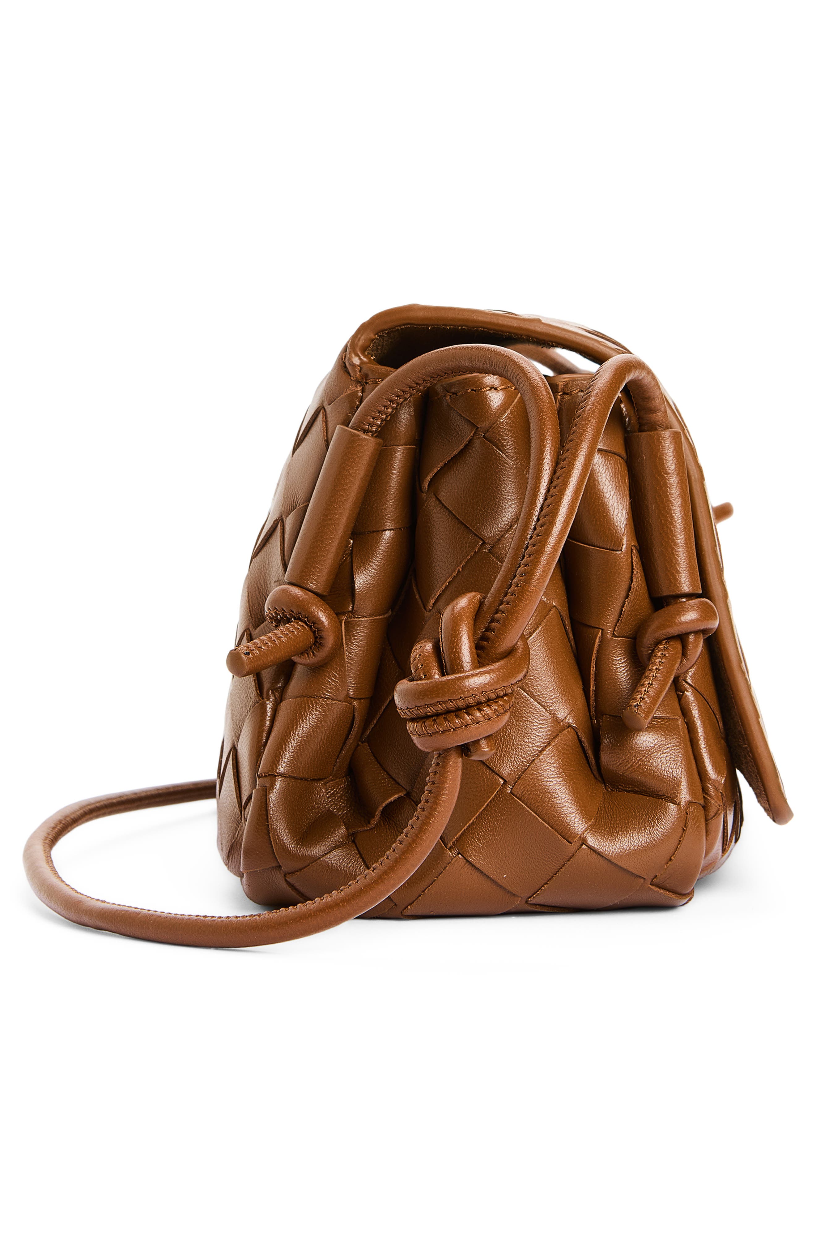 Bottega Veneta Discoteca Intrecciato Leather Crossbody Pouch, Alternate, color, 2376 Tannin-Gold