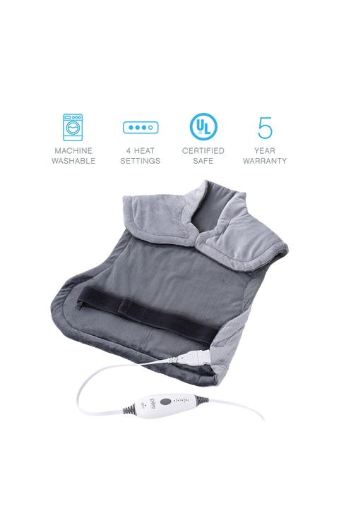 PureRelief XL - Extra-Long Back and Neck Heating Pad - Gray