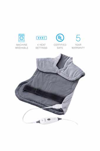 PURE ENRICHMENT PureRelief XL - Extra-Long Back and Neck Heating Pad - Gray