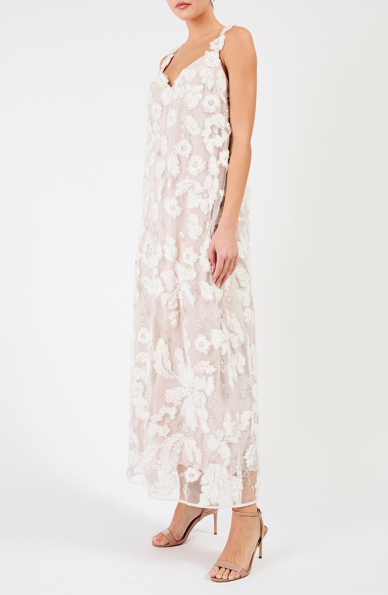 HELSI Adina Floral Embroidered Slipdress, Alternate, color, Off White