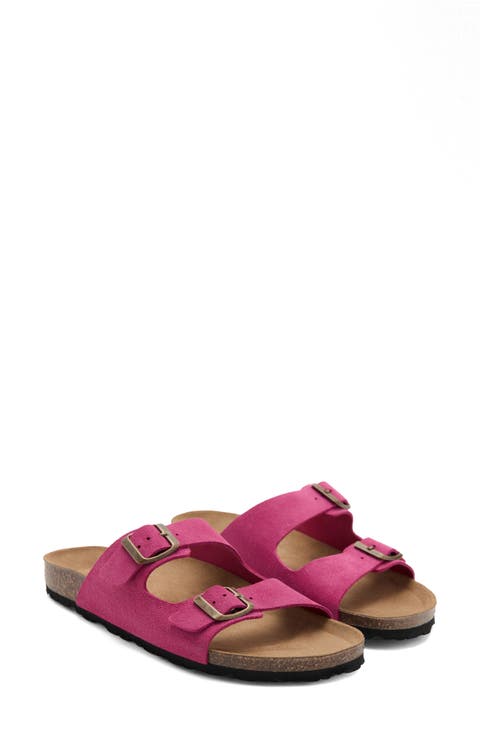 Double Buckle Slide Sandal (Women)