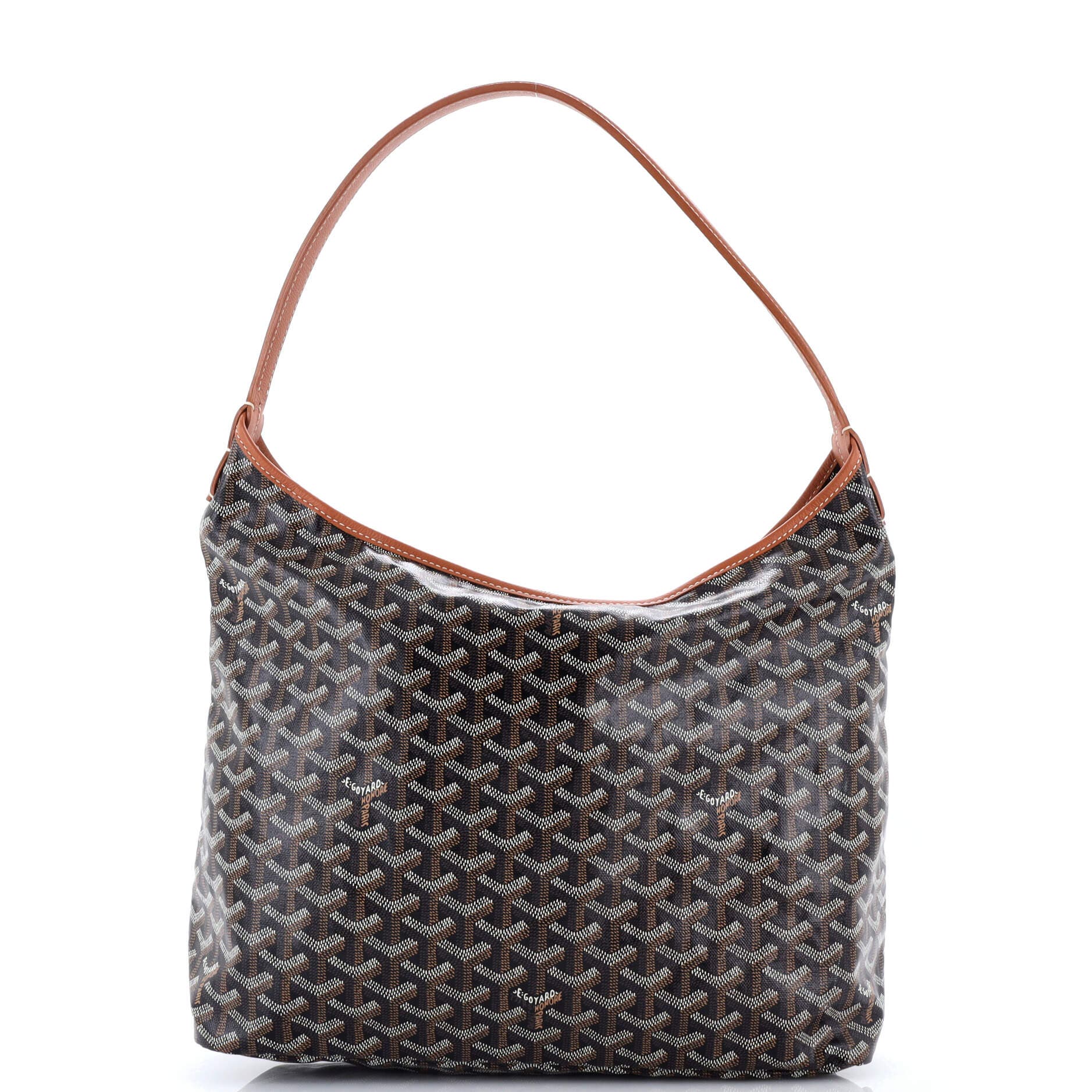 Pre-Owned Goyard Boheme Hobo Coated Canvas, Alternate, color, Brown