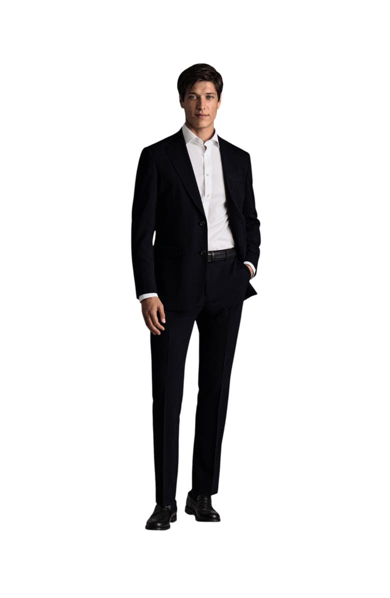 Charles Tyrwhitt Windowpane Slim Fit Pants, Alternate, color, Navy