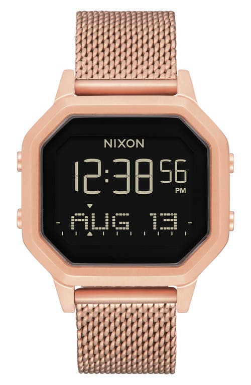 Nixon Siren Digital Bracelet Watch, 36mm in Rose Gold/Black/Rose Gold at Nordstrom
