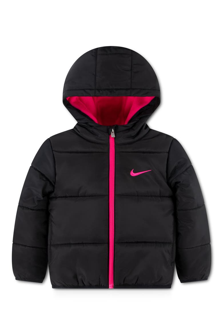 Kids' Essentials Heavyweight Puffer Jacket, Main, color, HYPER PINK/ BLACK