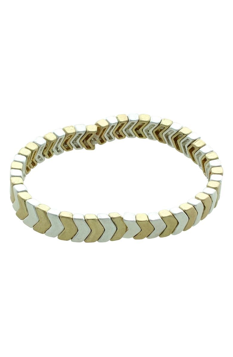 OLIVIA WELLES Mya Chevron Bracelet, Main, color, Worn Gold / Silver