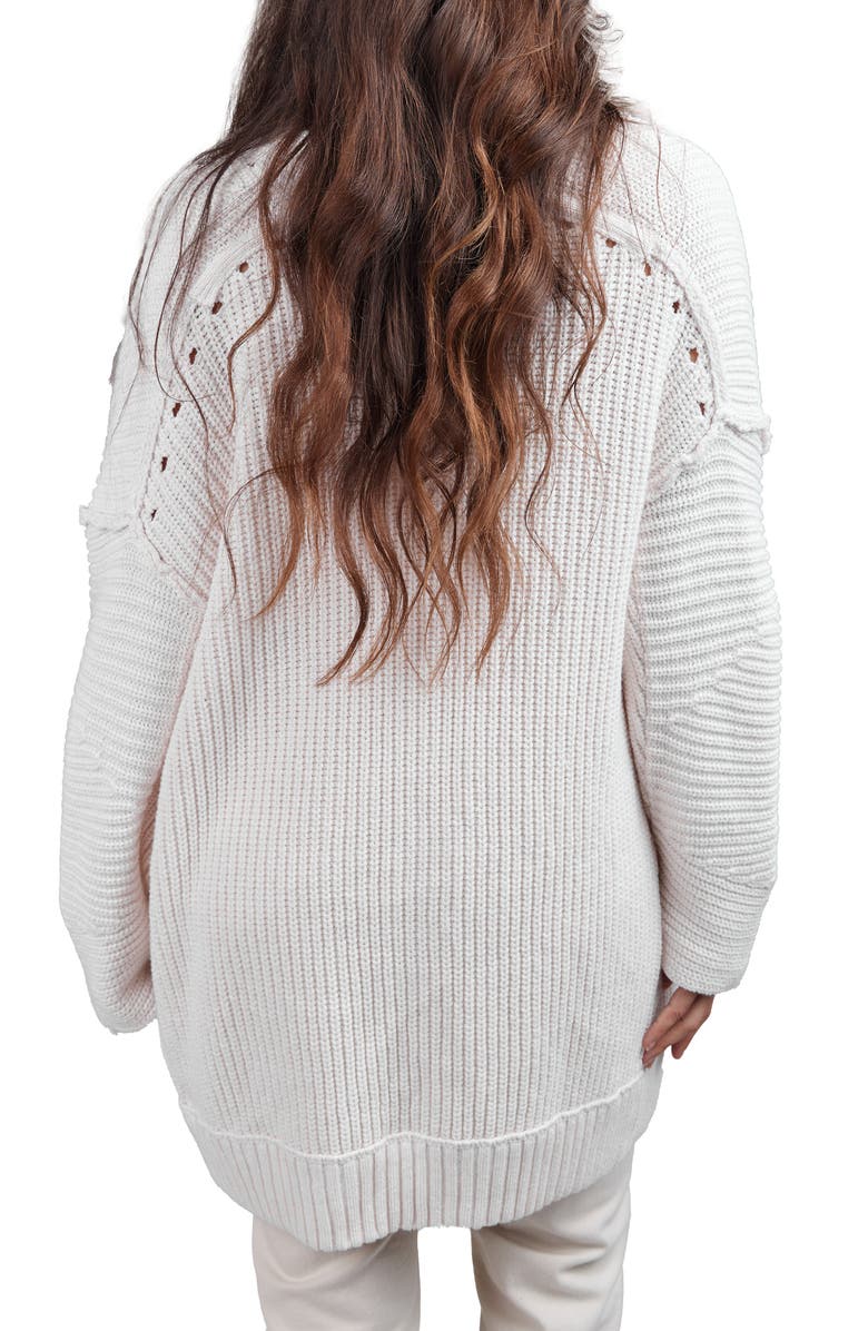 SAACHI Cozy All Weather Boyfriend Cardigan, Alternate, color, Ivory