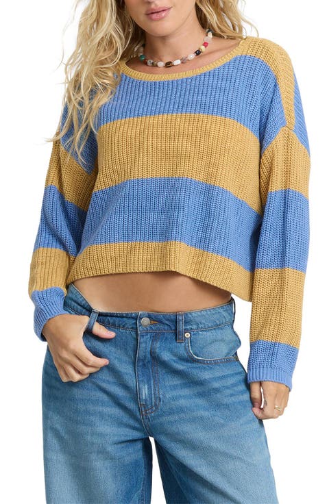 Stripe Marled Crop Sweater