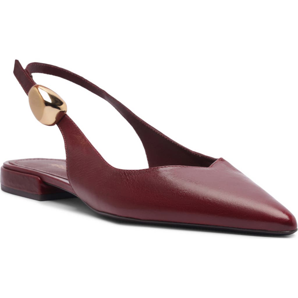 Arezzo Farrah Slingback Pointed Toe Flat In Burgundy