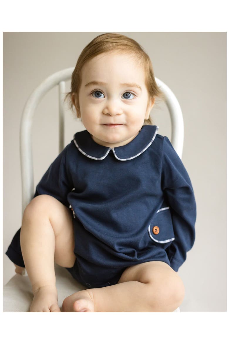 Oliver Bubble Romper, Alternate, color, Navy