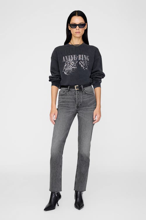 Anine Bing Spencer Leopard-print Sweatshirt In Black