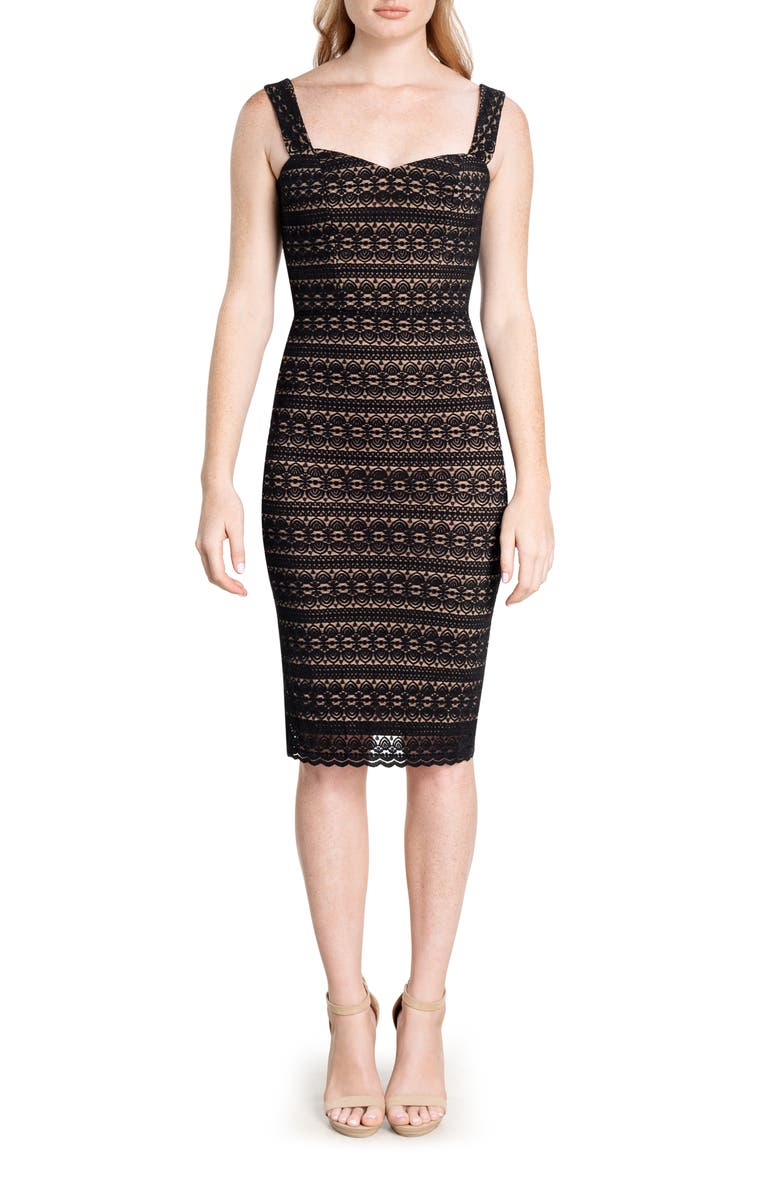 Dress the Population Nicole Lace Sheath Dress, Main, color, 