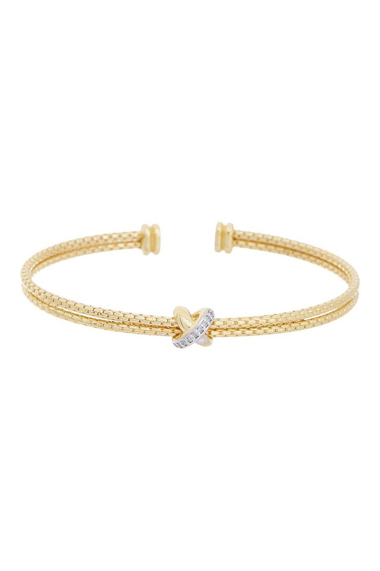 Diamond Mesh Knot Cuff Bangle, Main, color, YELLOW